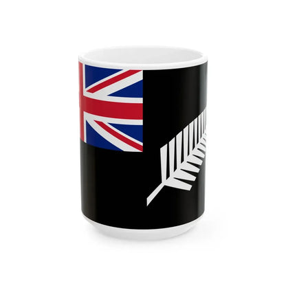 Silver fern black ensign (New Zealand) White Coffee Mug 15oz - Go Mug Yourself