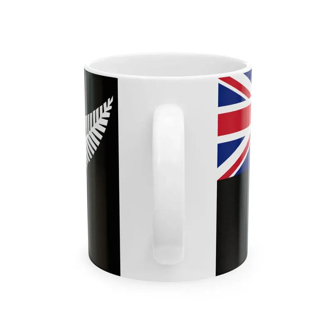 Silver fern black ensign (New Zealand) White Coffee Mug - Go Mug Yourself