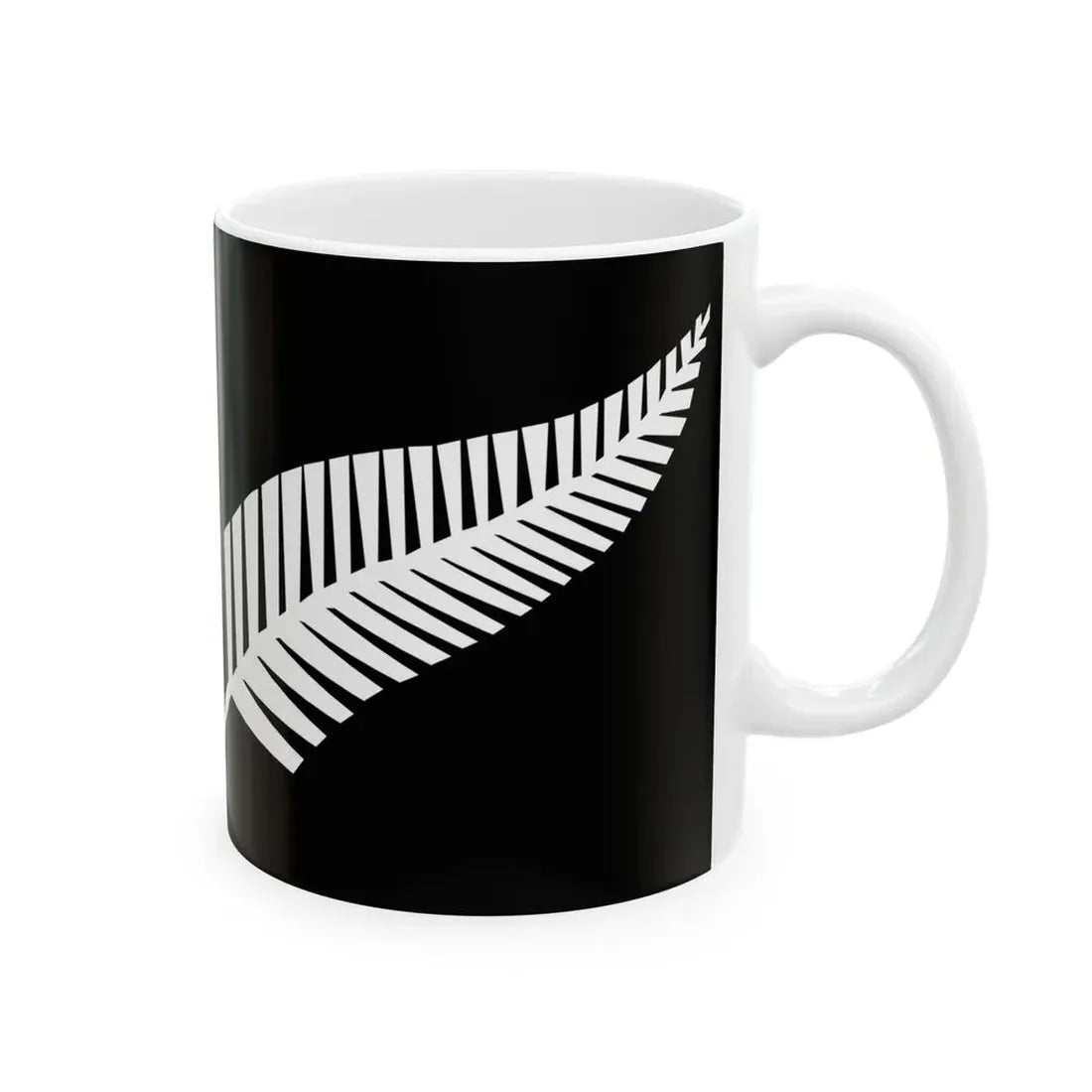 Silver fern black ensign (New Zealand) White Coffee Mug - Go Mug Yourself