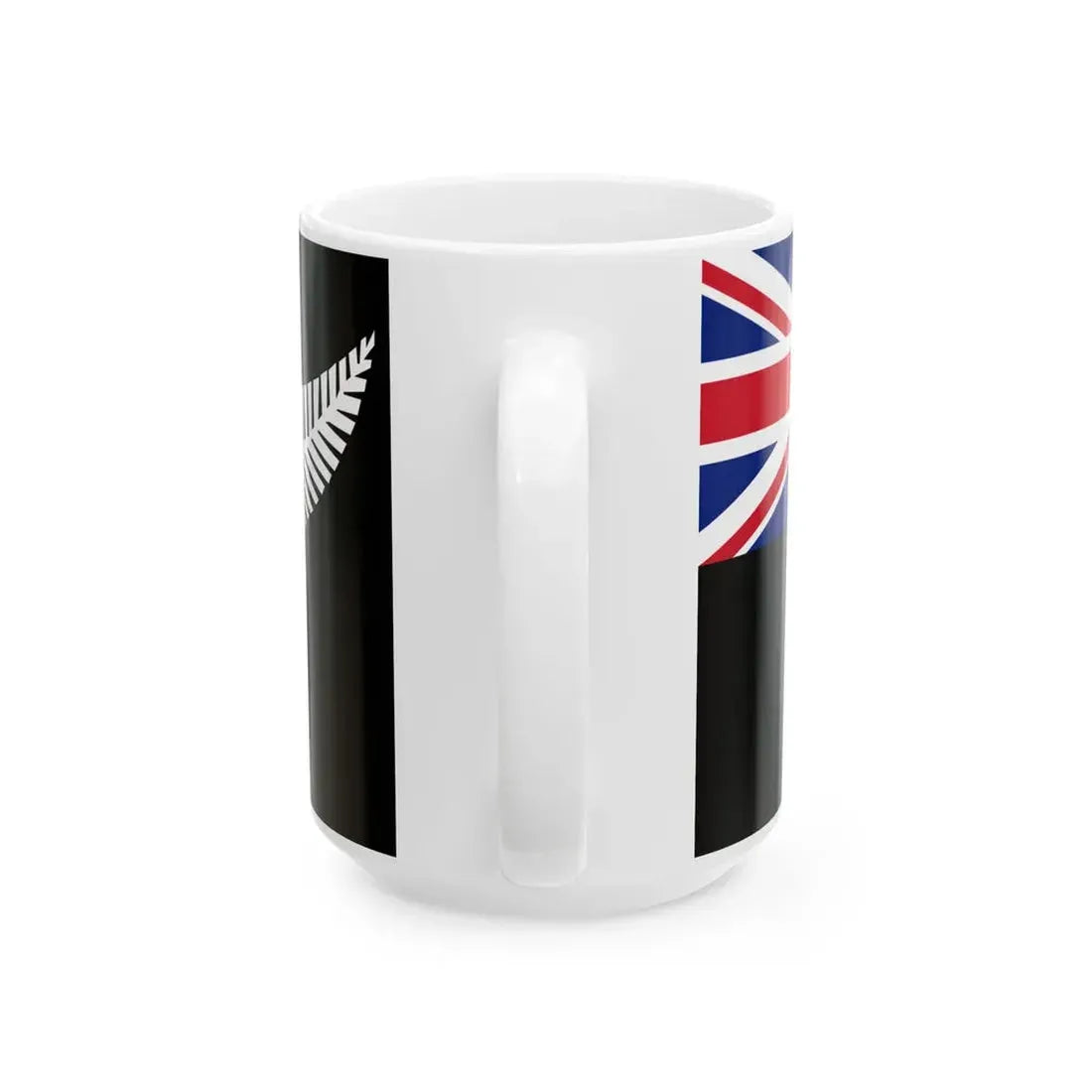 Silver fern black ensign (New Zealand) White Coffee Mug - Go Mug Yourself