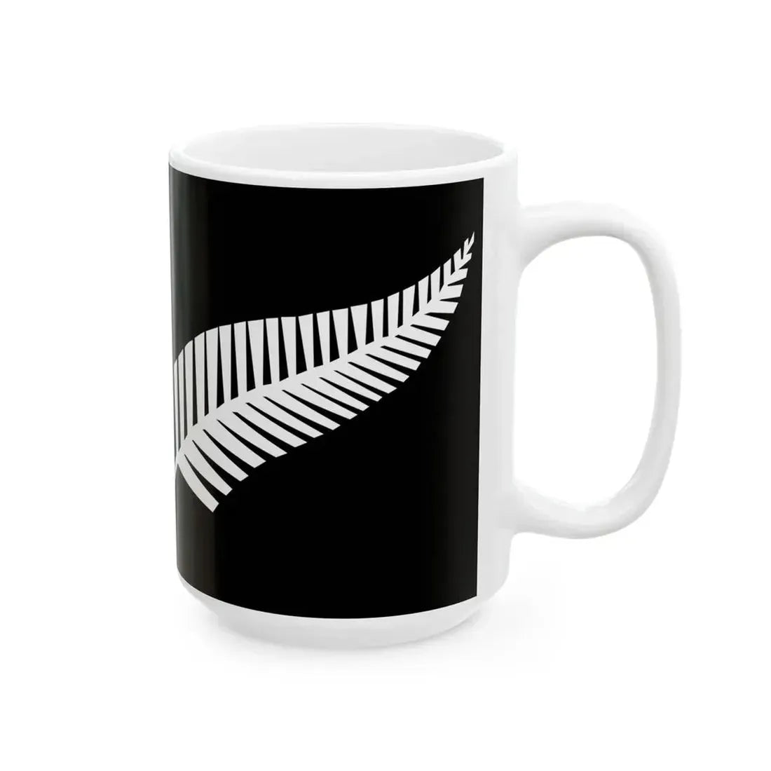 Silver fern black ensign (New Zealand) White Coffee Mug - Go Mug Yourself