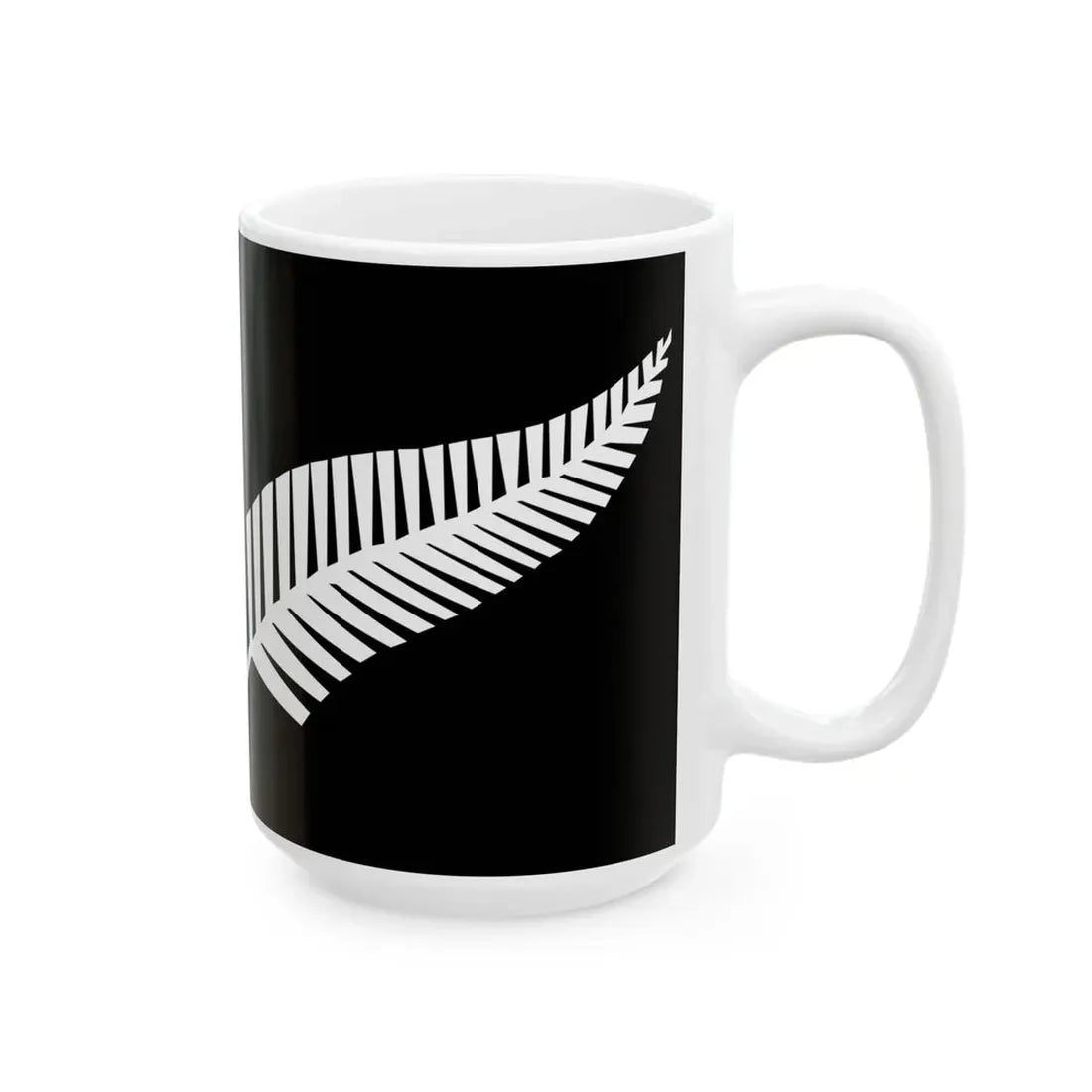 Silver fern black ensign (New Zealand) White Coffee Mug - Go Mug Yourself