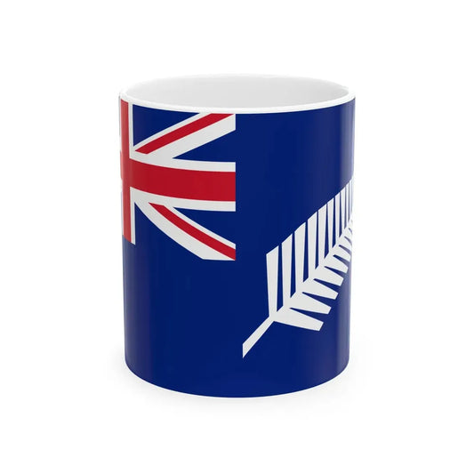 Silver fern blue ensign (New Zealand) White Coffee Mug 11oz - Go Mug Yourself