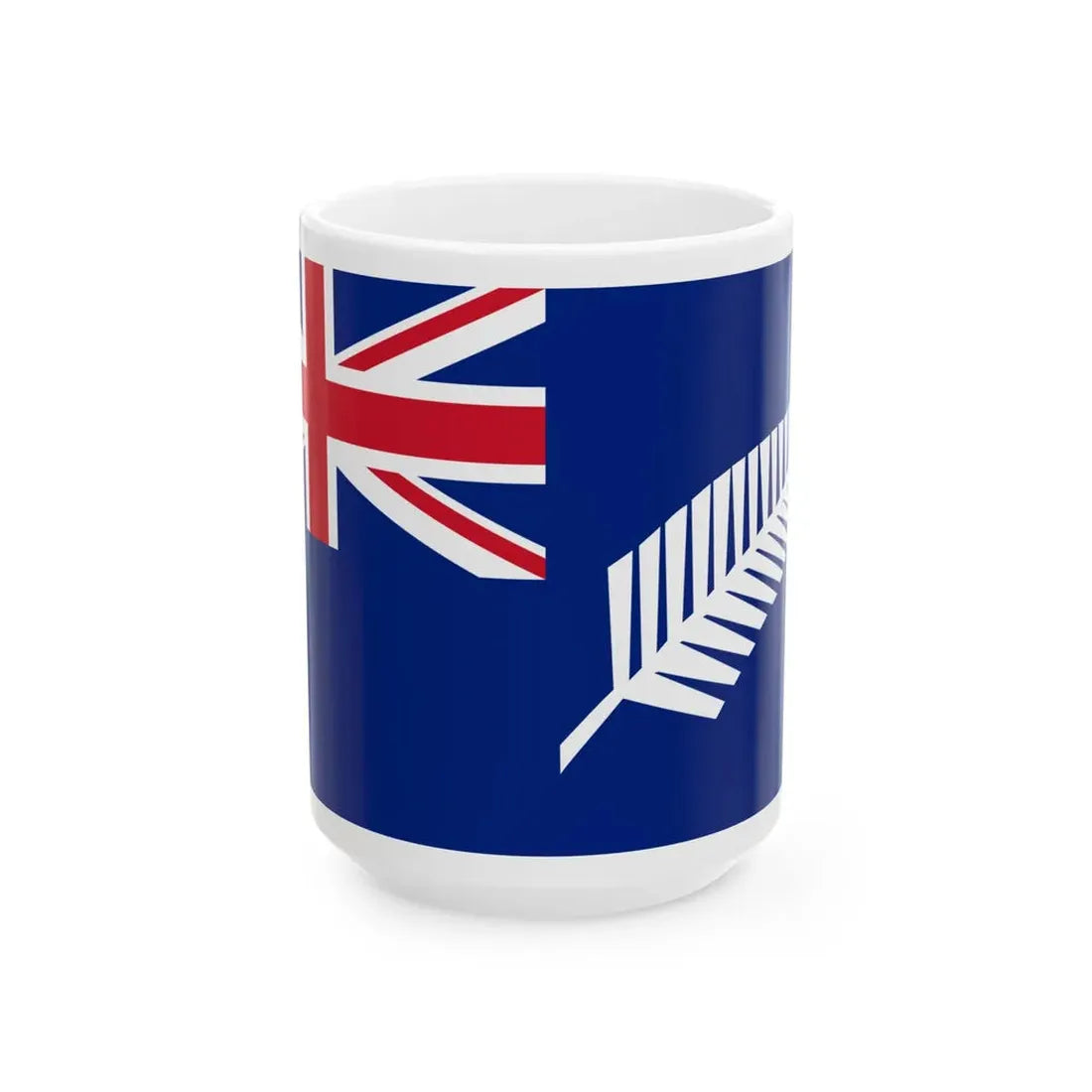 Silver fern blue ensign (New Zealand) White Coffee Mug 15oz - Go Mug Yourself