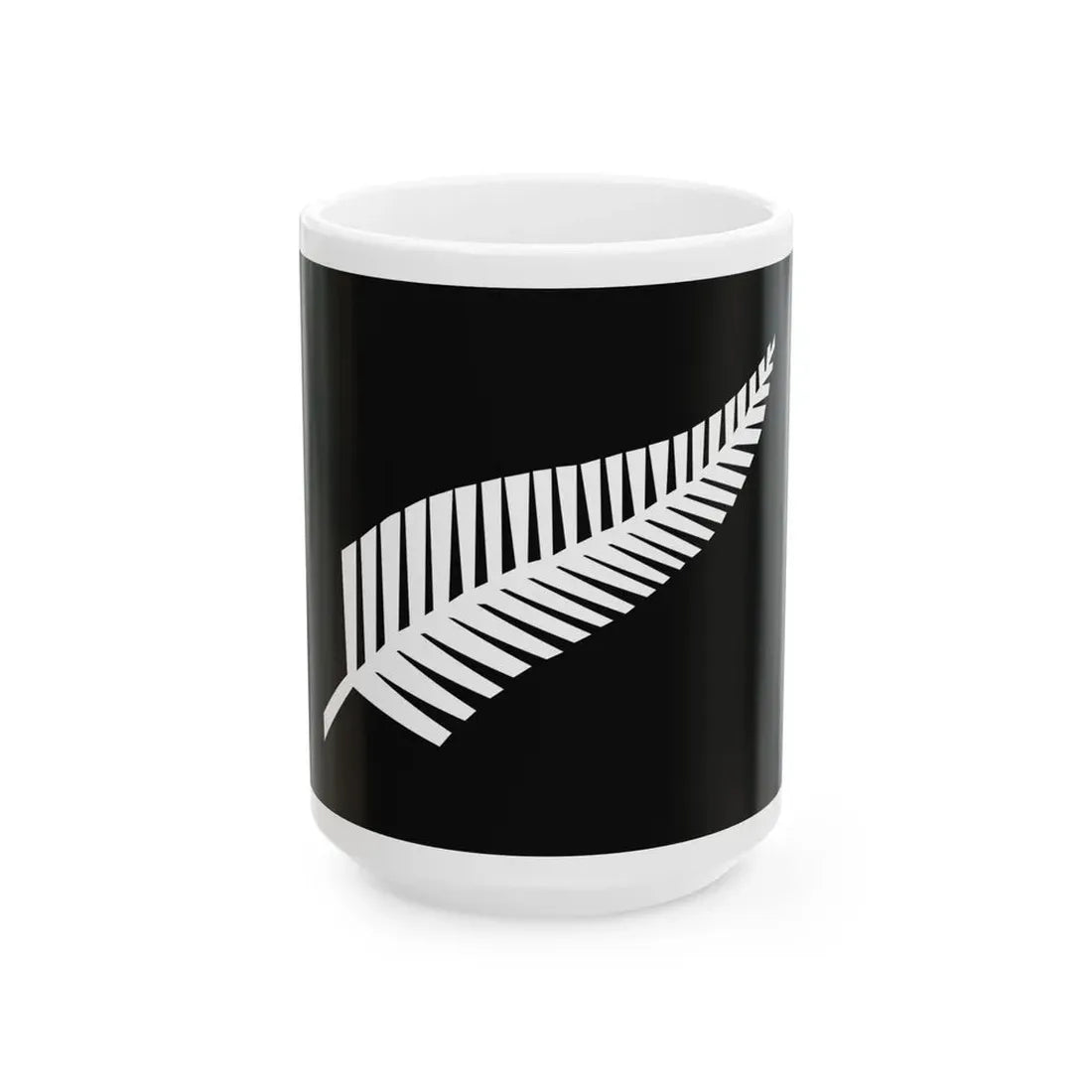 Silver fern flag (New Zealand) White Coffee Mug 15oz - Go Mug Yourself