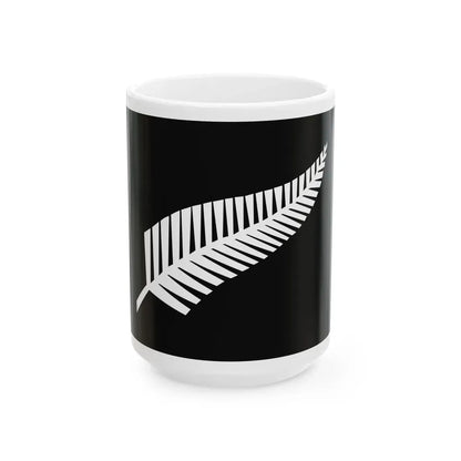 Silver fern flag (New Zealand) White Coffee Mug 15oz - Go Mug Yourself