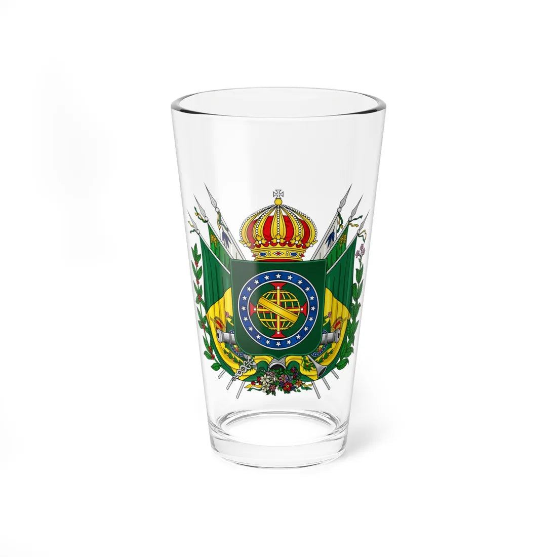 Simbolos nacionais imperial Diário de Pernambuco 1860 (Brazil) (Coat of Arms) Pint Glass 16oz 16oz - Go Mug Yourself