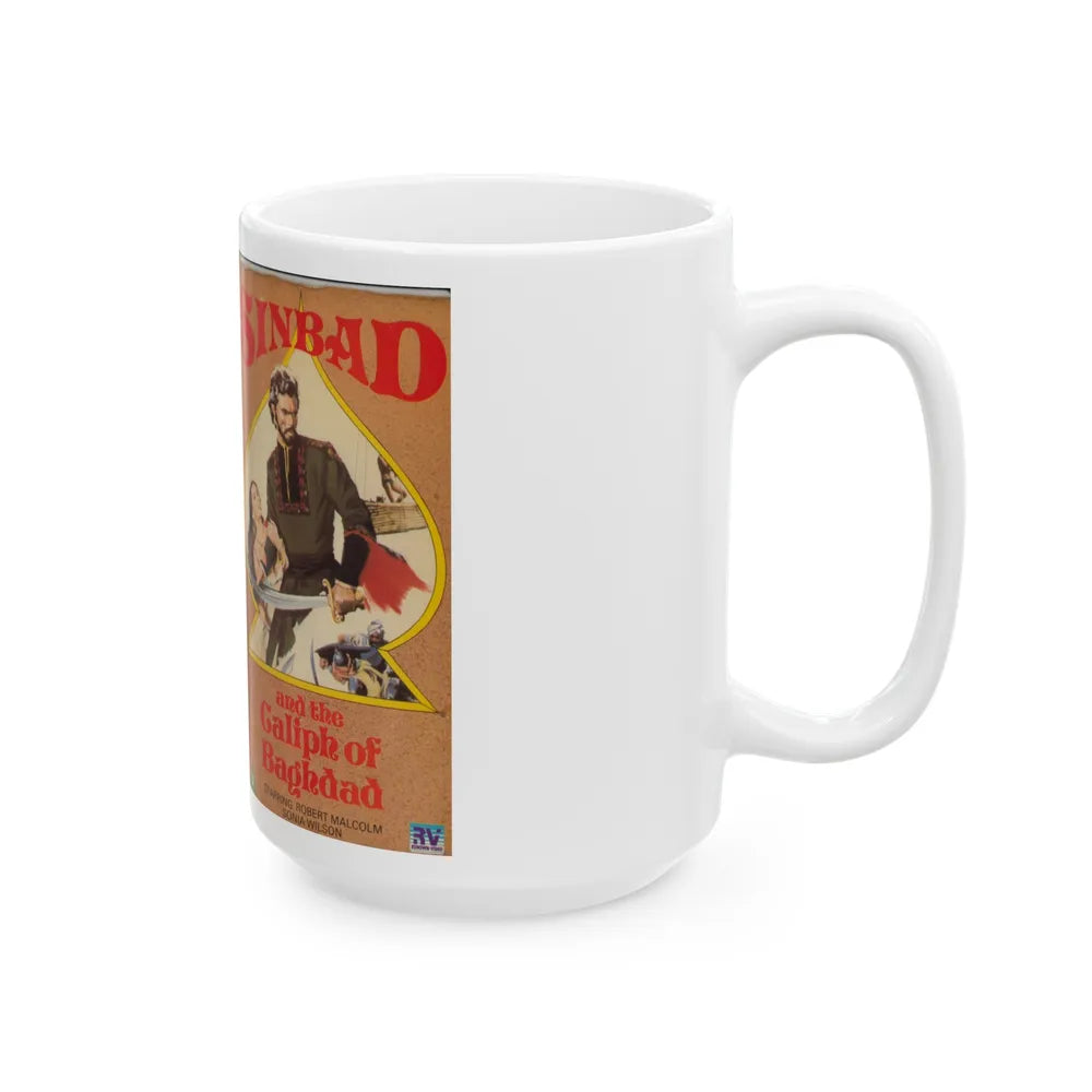 SINBAD AND THE GALIPH OF BAGHDAD (VHS COVER) - White Coffee Mug-Go Mug Yourself