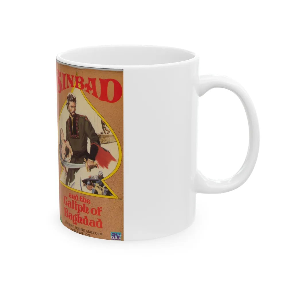 SINBAD AND THE GALIPH OF BAGHDAD (VHS COVER) - White Coffee Mug-Go Mug Yourself