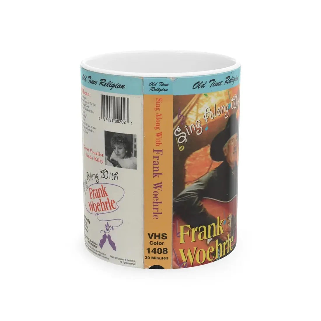 SING ALONG WITH FRANK WOEHRLE OLD TIME RELIGION (VHS COVER) - White Coffee Mug 11oz - Go Mug Yourself
