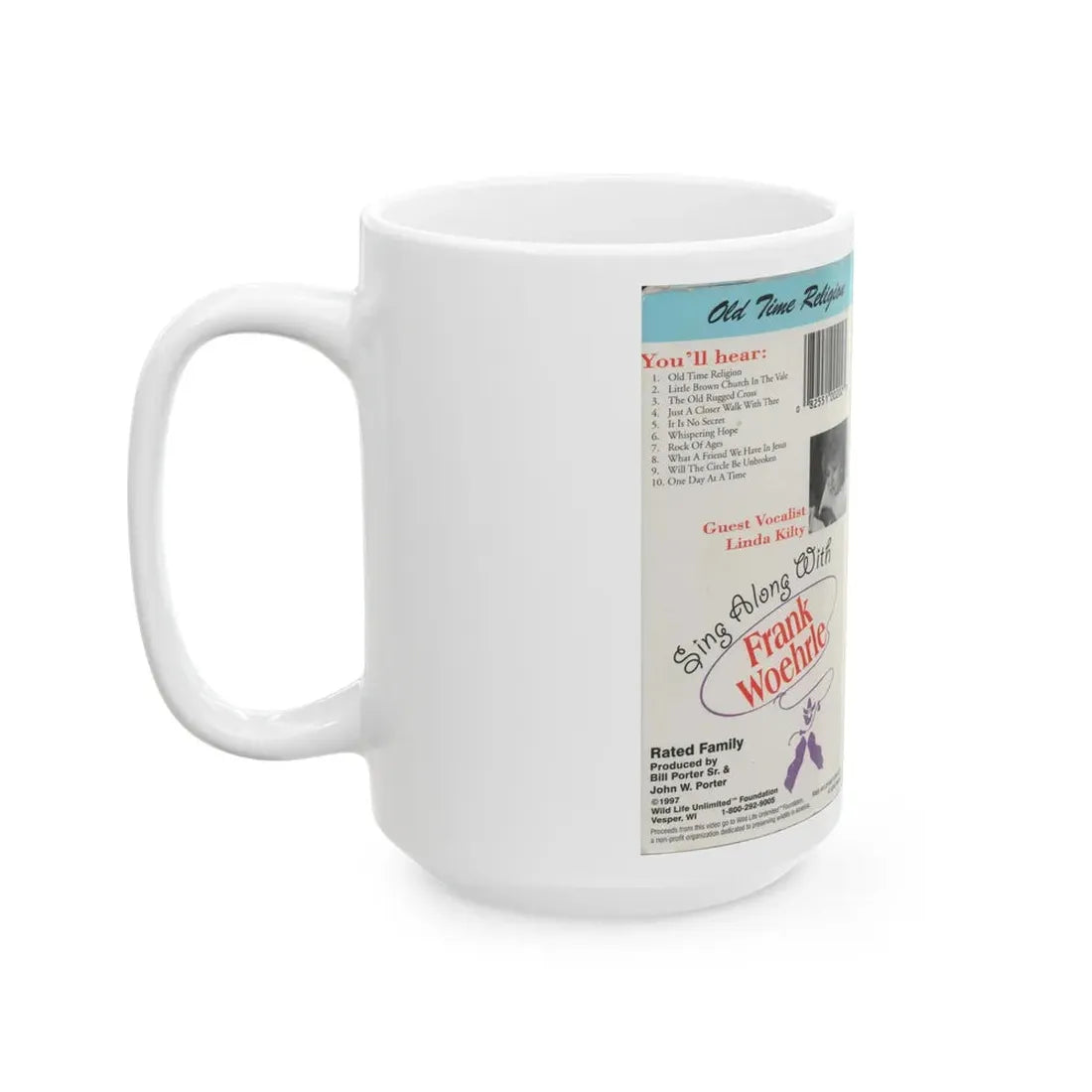SING ALONG WITH FRANK WOEHRLE OLD TIME RELIGION (VHS COVER) - White Coffee Mug - Go Mug Yourself