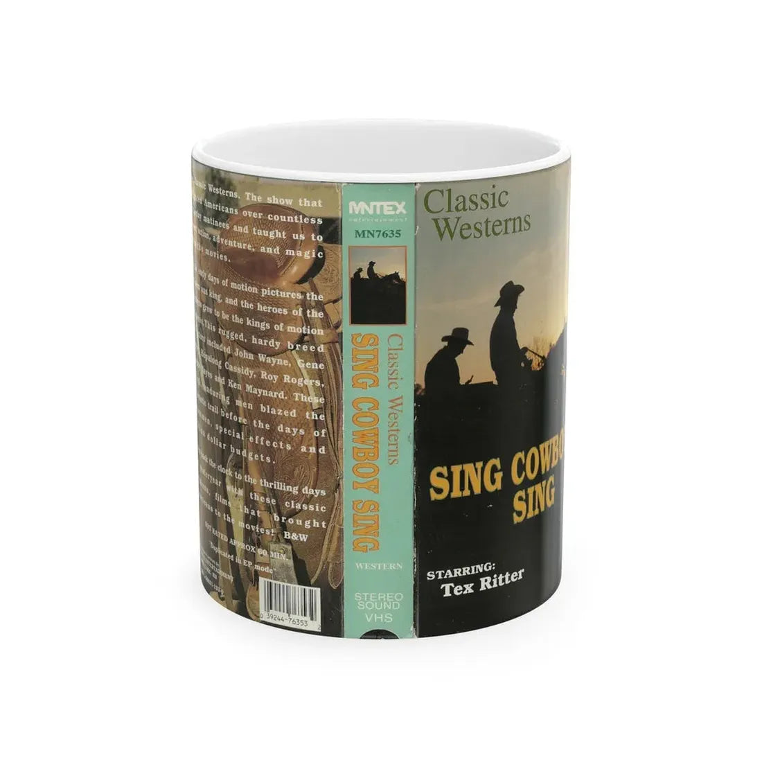 SING COWBOY SING TEX RITTER (VHS COVER) - White Coffee Mug 11oz - Go Mug Yourself