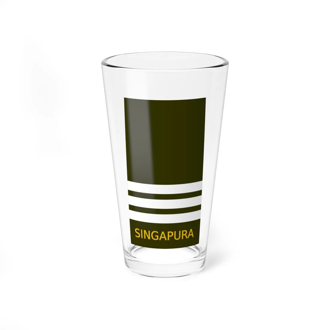Singapore Army OF 3D (Singapore) (Military Rank) Pint Glass 16oz 16oz - Go Mug Yourself