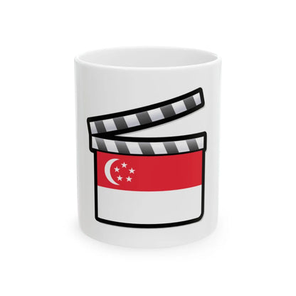 Singapore film clapperboard (Singapore) White Coffee Mug 11oz - Go Mug Yourself