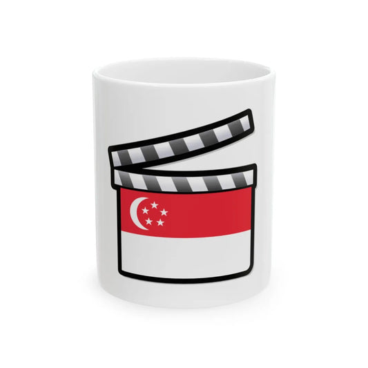 Singapore film clapperboard (Singapore) White Coffee Mug 11oz - Go Mug Yourself