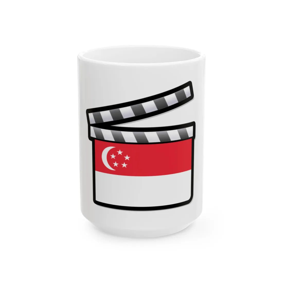 Singapore film clapperboard (Singapore) White Coffee Mug 15oz - Go Mug Yourself