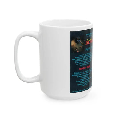 SINNERS BLOOD (VHS COVER) - White Coffee Mug - Go Mug Yourself