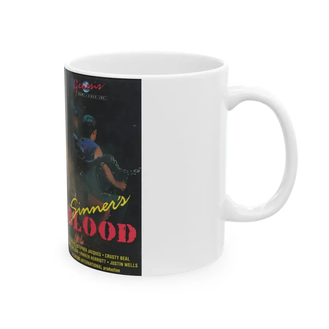 SINNERS BLOOD (VHS COVER) - White Coffee Mug - Go Mug Yourself