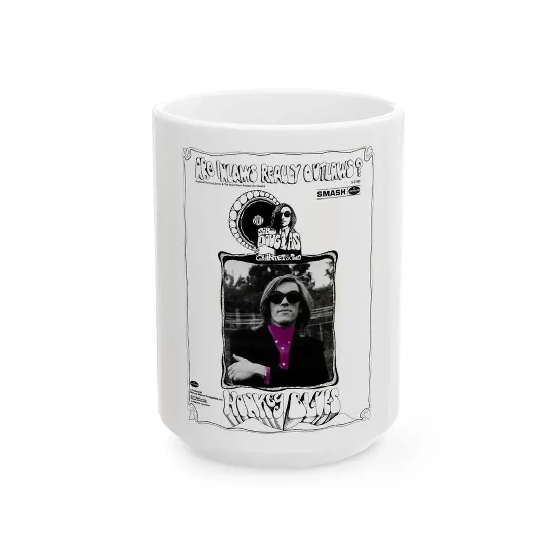 Sir Douglas Quintet 1968 (Music Poster) White Coffee Mug 15oz - Go Mug Yourself