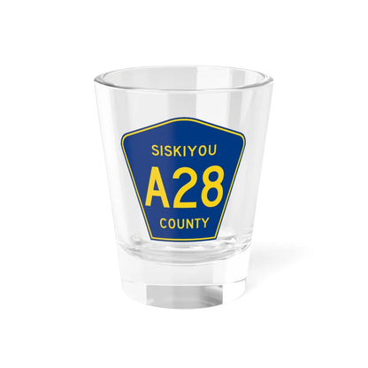 Siskiyou County A28 (California) (Road Sign) Shot Glass 1.5oz 1.5oz - Go Mug Yourself