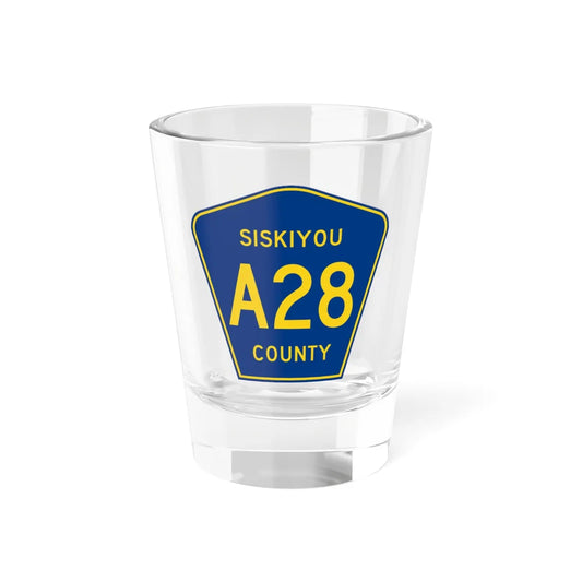 Siskiyou County A28 (California) (Road Sign) Shot Glass 1.5oz 1.5oz - Go Mug Yourself