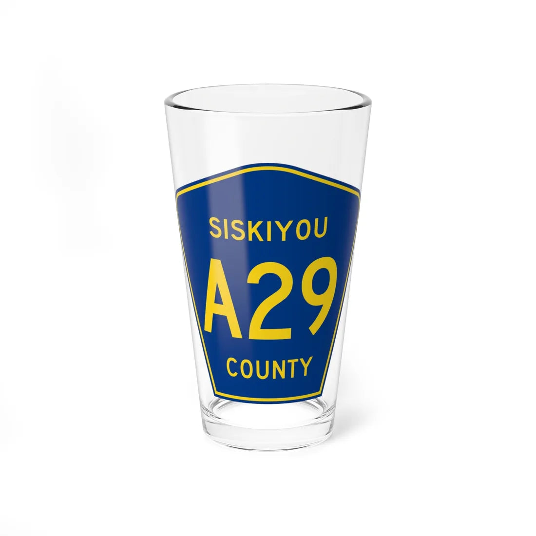 Siskiyou County A29 (California) (Road Sign) Pint Glass 16oz - Go Mug Yourself