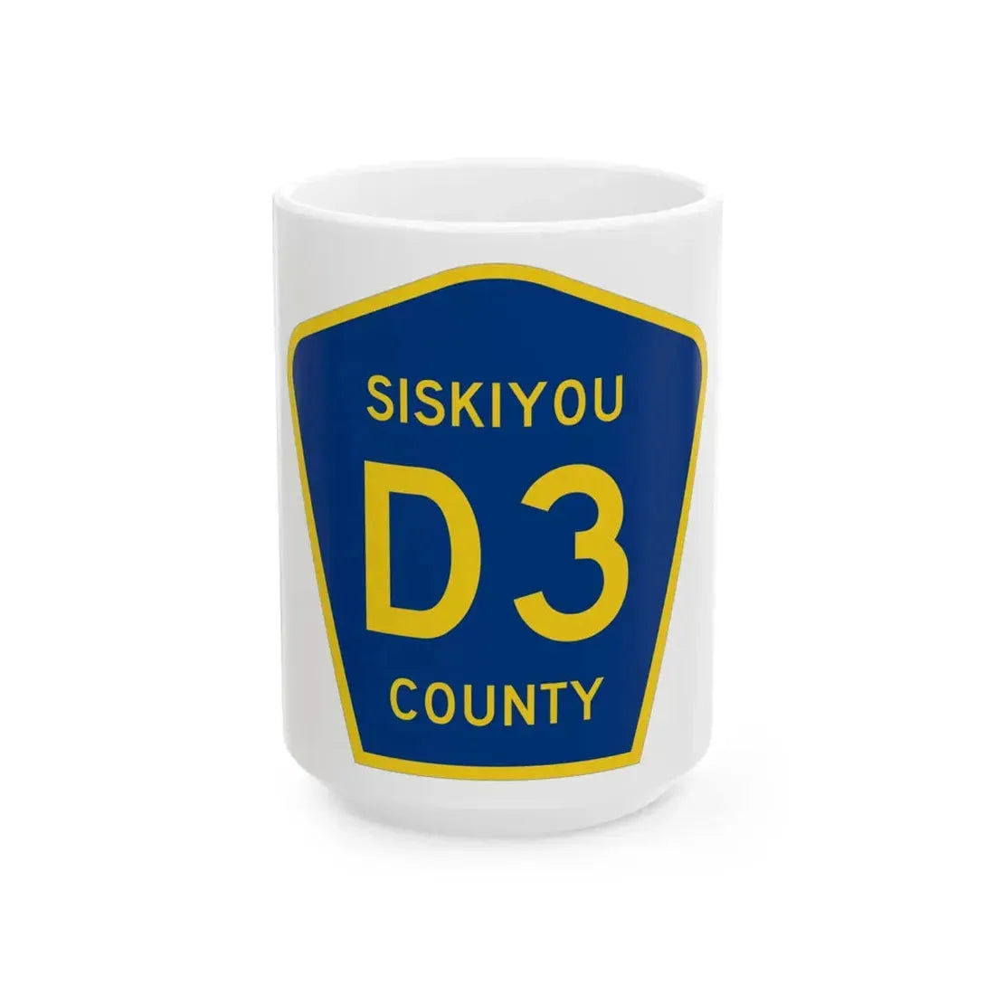 Siskiyou County D3 (California) (Road Sign) White Coffee Mug 15oz - Go Mug Yourself