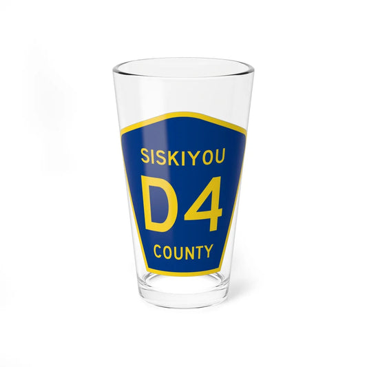 Siskiyou County D4 (California) (Road Sign) Pint Glass 16oz 16oz - Go Mug Yourself