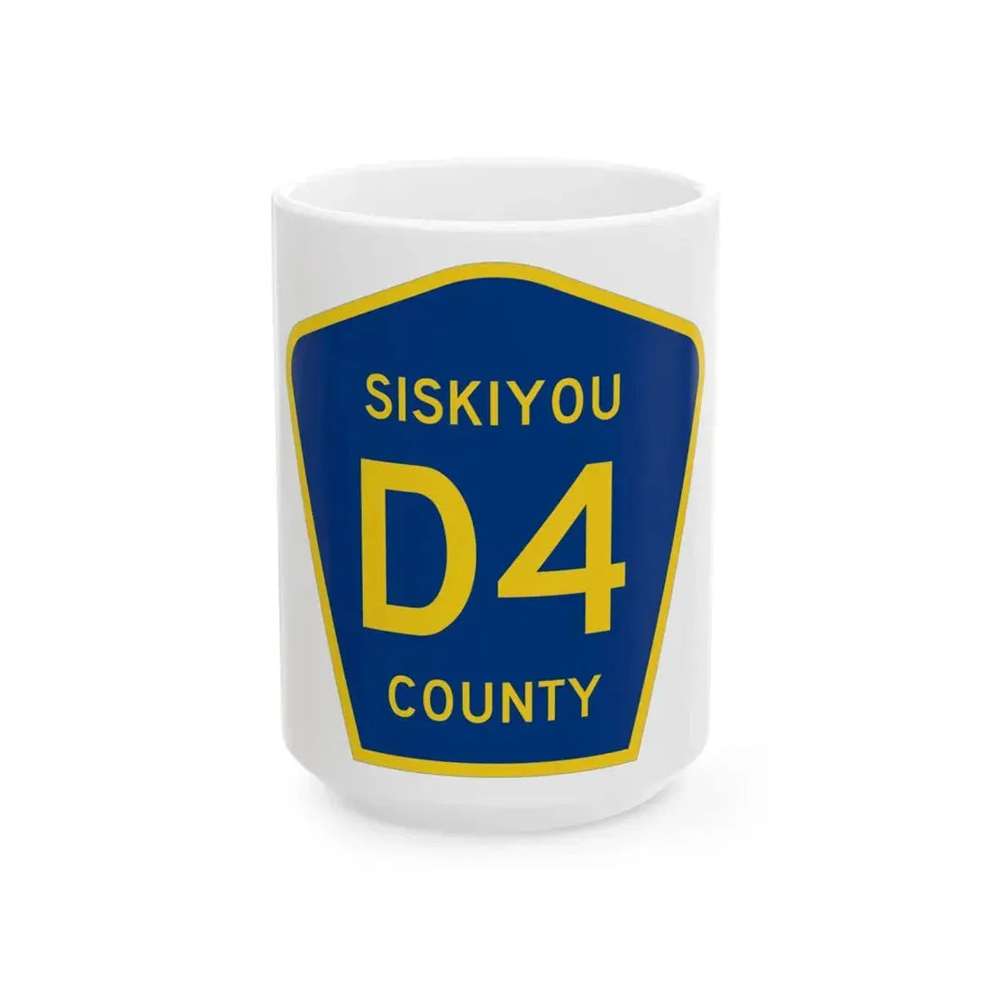 Siskiyou County D4 (California) (Road Sign) White Coffee Mug 15oz - Go Mug Yourself