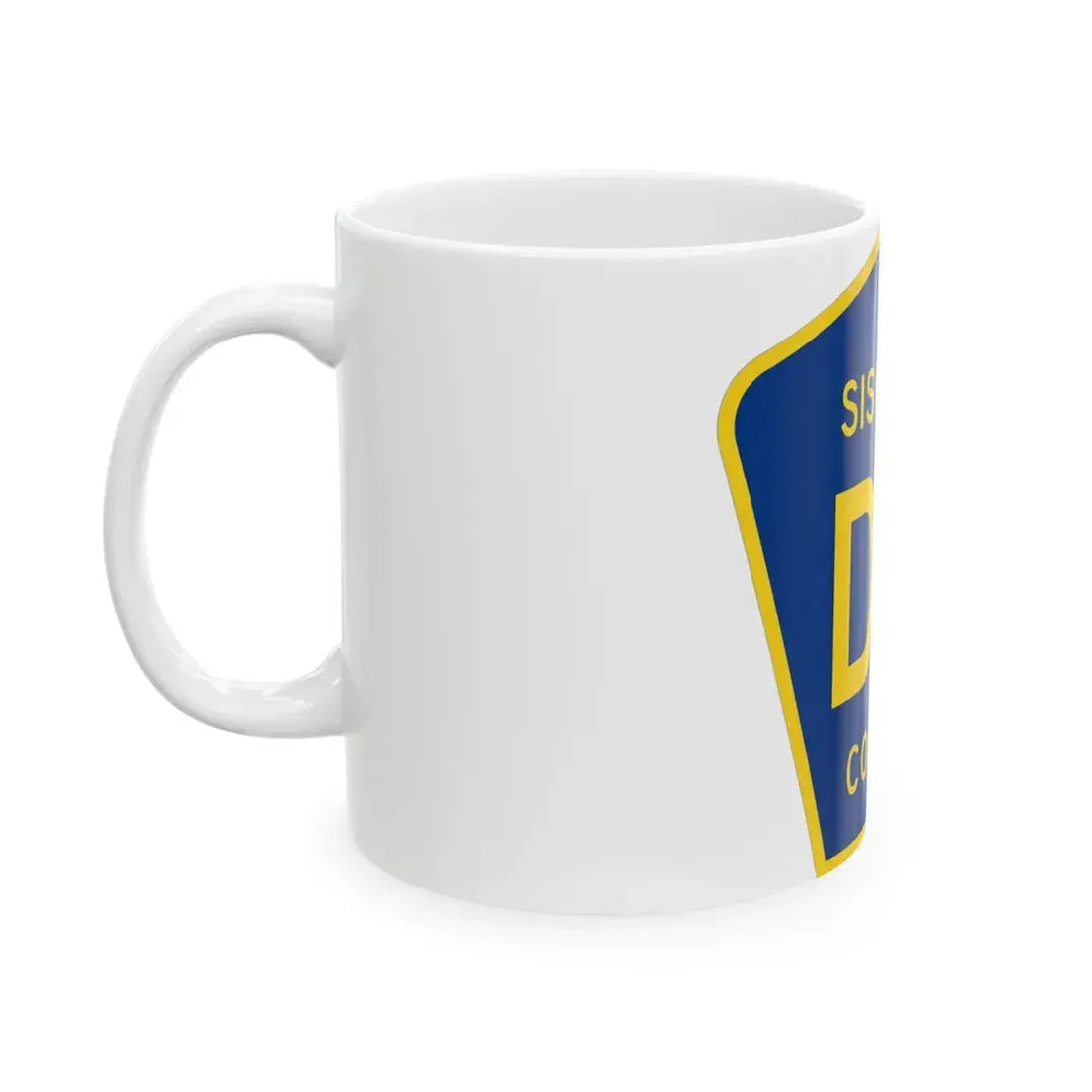 Siskiyou County D4 (California) (Road Sign) White Coffee Mug - Go Mug Yourself