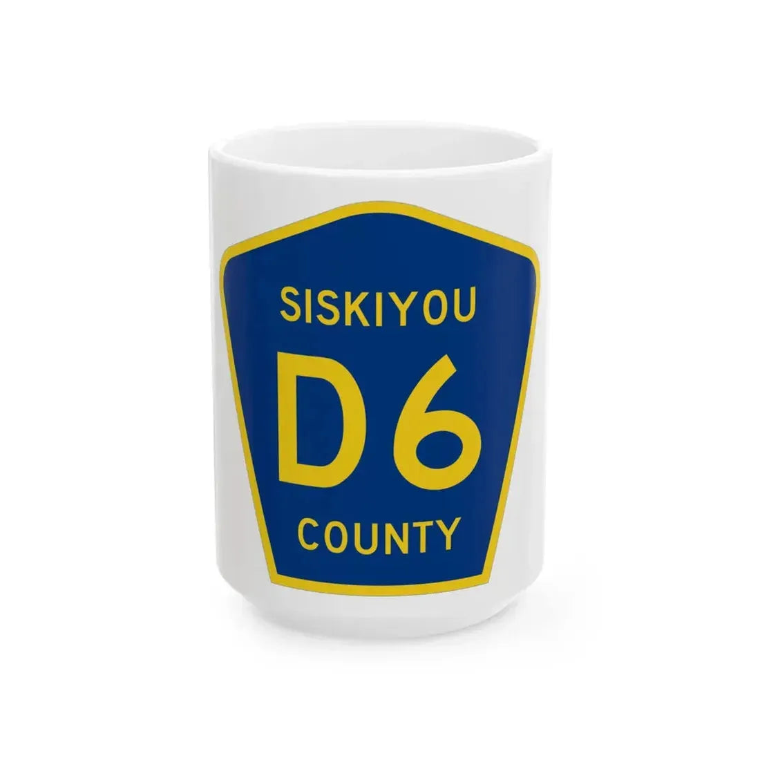 Siskiyou County D6 (California) (Road Sign) White Coffee Mug 15oz - Go Mug Yourself