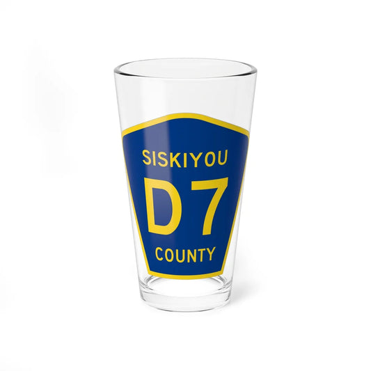 Siskiyou County D7 (California) (Road Sign) Pint Glass 16oz 16oz - Go Mug Yourself