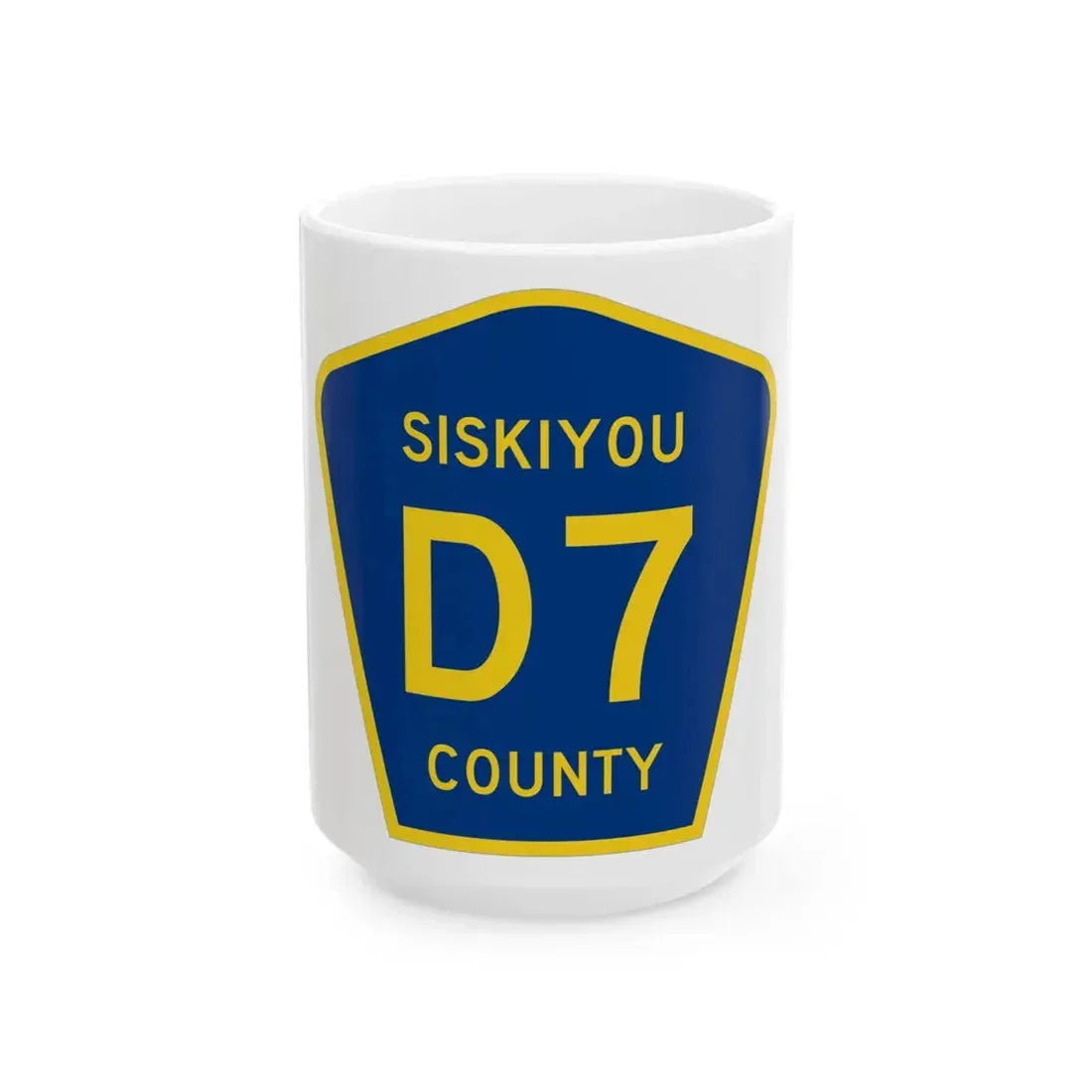 Siskiyou County D7 (California) (Road Sign) White Coffee Mug 15oz - Go Mug Yourself