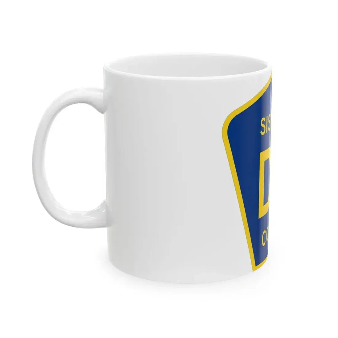 Siskiyou County D7 (California) (Road Sign) White Coffee Mug - Go Mug Yourself