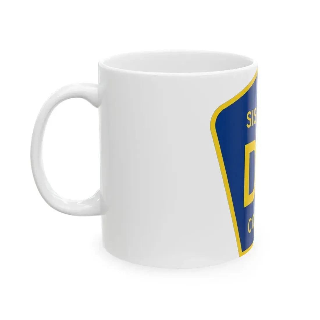 Siskiyou County D8 (California) (Road Sign) White Coffee Mug - Go Mug Yourself