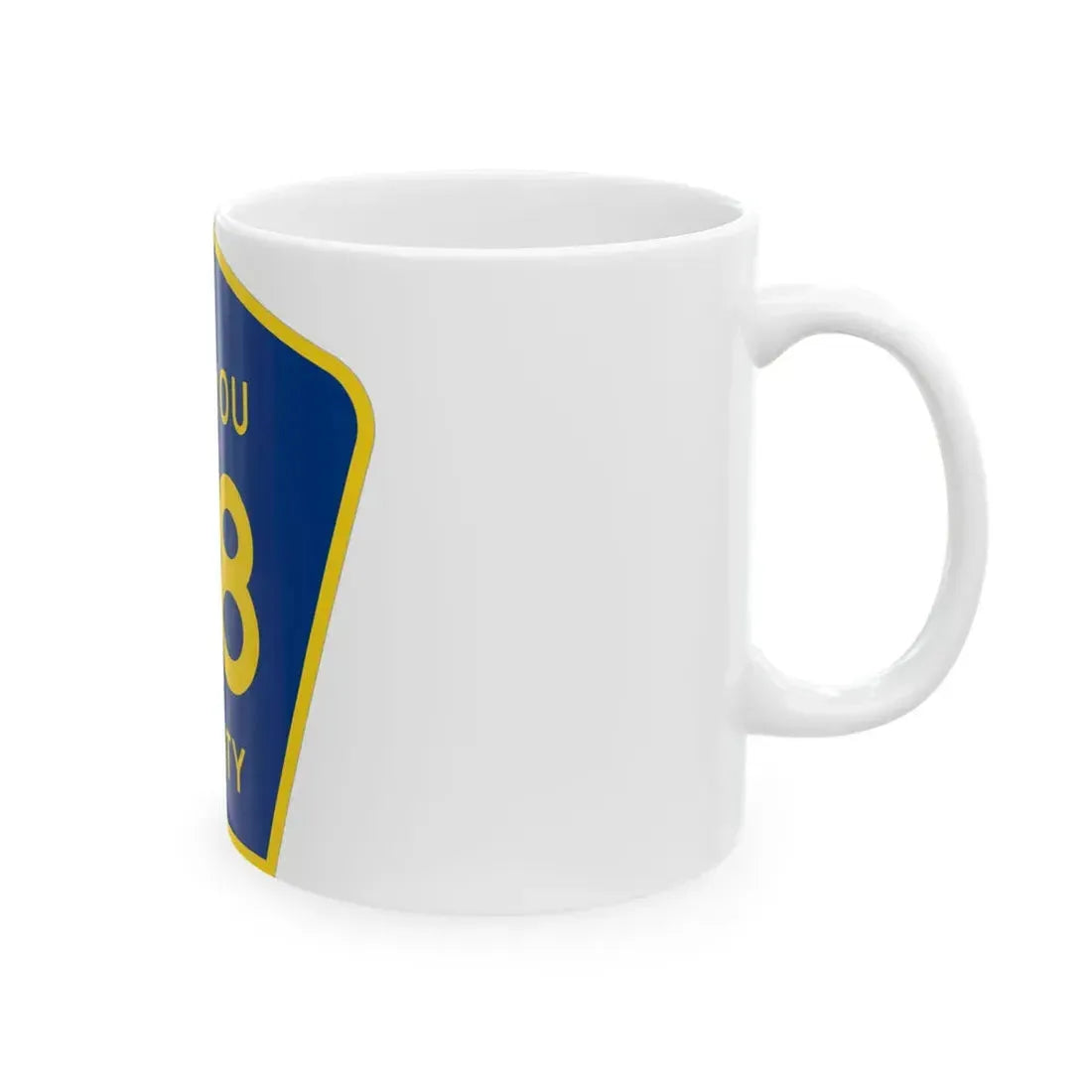Siskiyou County D8 (California) (Road Sign) White Coffee Mug - Go Mug Yourself