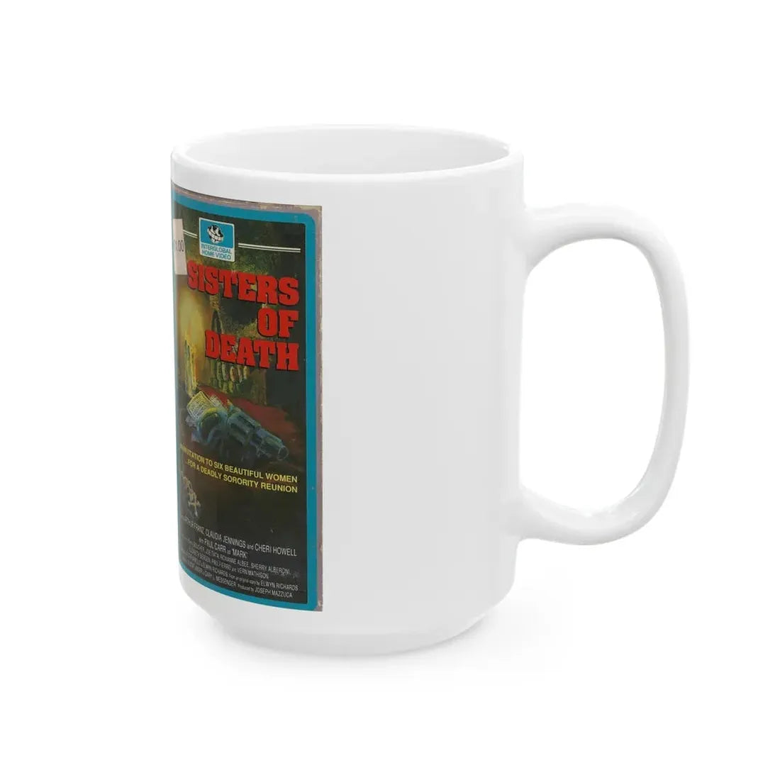 SISTERS OF DEATH INTERGLOBAL HOME VIDEO (VHS COVER) - White Coffee Mug - Go Mug Yourself