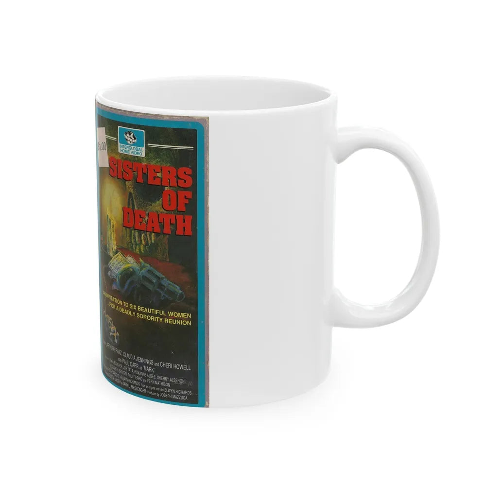 SISTERS OF DEATH INTERGLOBAL HOME VIDEO (VHS COVER) - White Coffee Mug-Go Mug Yourself