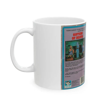 SISTERS OF DEATH INTERGLOBAL HOME VIDEO (VHS COVER) - White Coffee Mug - Go Mug Yourself