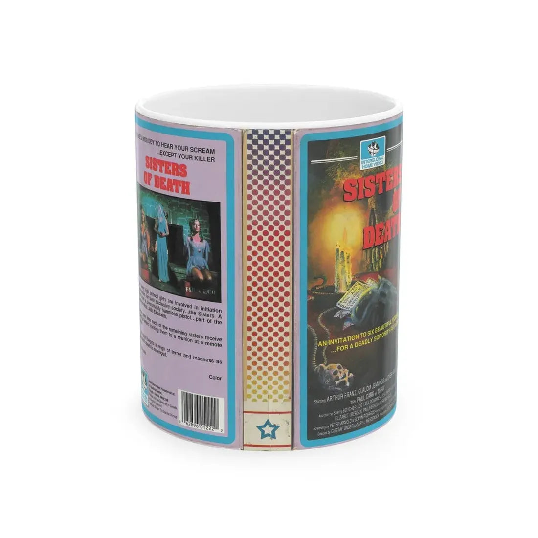 SISTERS OF DEATH (VHS COVER) - White Coffee Mug 11oz - Go Mug Yourself