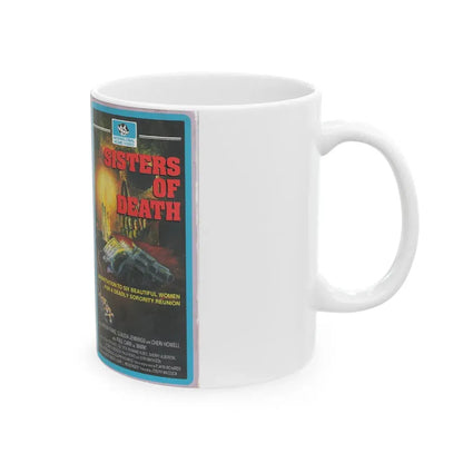 SISTERS OF DEATH (VHS COVER) - White Coffee Mug - Go Mug Yourself
