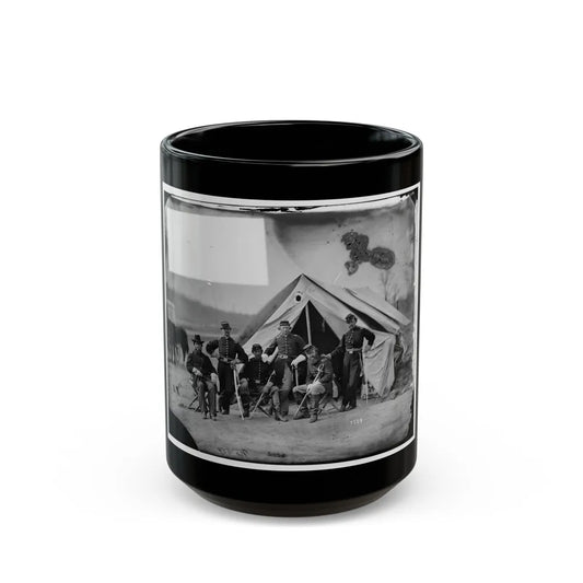 Six Officers Of The 17th New York Battery, Probably At Camp Barry, Near Washington, D.C. (U.S. Civil War) Black Coffee Mug-15oz-Go Mug Yourself