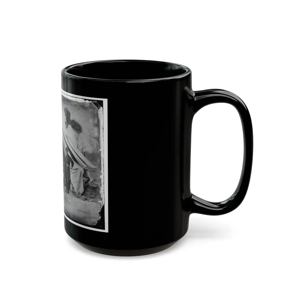 Six Officers Of The 17th New York Battery, Probably At Camp Barry, Near Washington, D.C. (U.S. Civil War) Black Coffee Mug-Go Mug Yourself