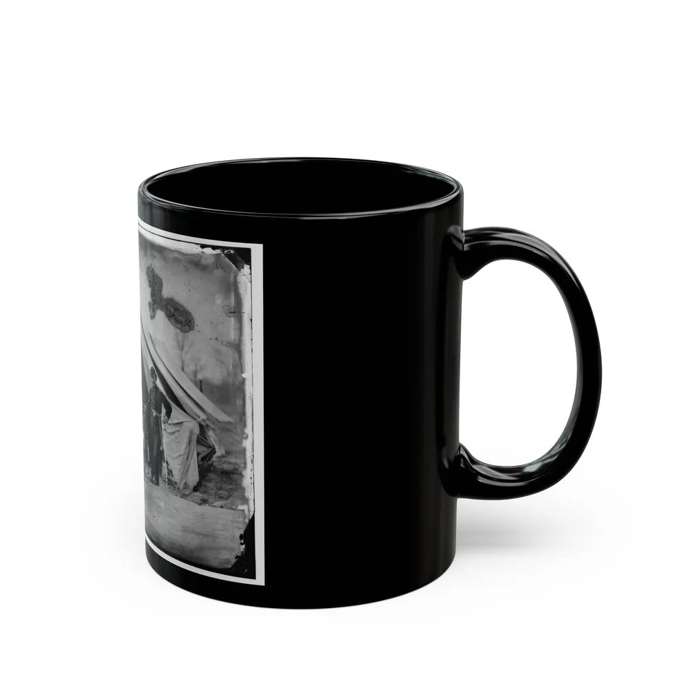 Six Officers Of The 17th New York Battery, Probably At Camp Barry, Near Washington, D.C. (U.S. Civil War) Black Coffee Mug-Go Mug Yourself