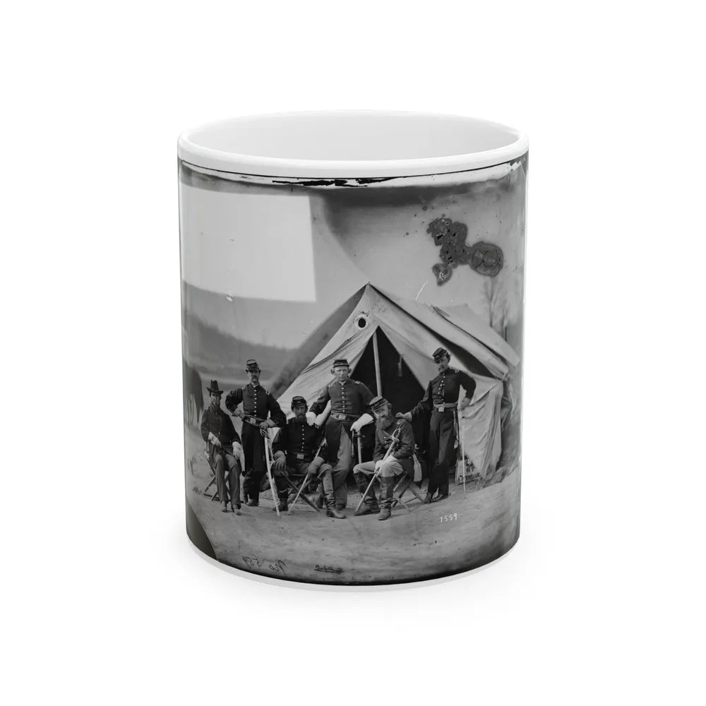 Six Officers Of The 17th New York Battery, Probably At Camp Barry, Near Washington, D.C. (U.S. Civil War) White Coffee Mug-11oz-Go Mug Yourself