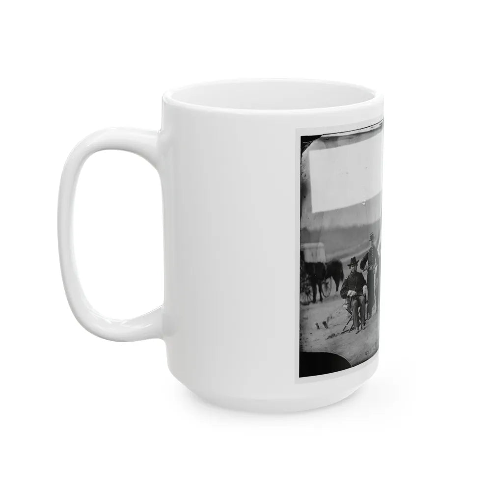 Six Officers Of The 17th New York Battery, Probably At Camp Barry, Near Washington, D.C. (U.S. Civil War) White Coffee Mug-Go Mug Yourself