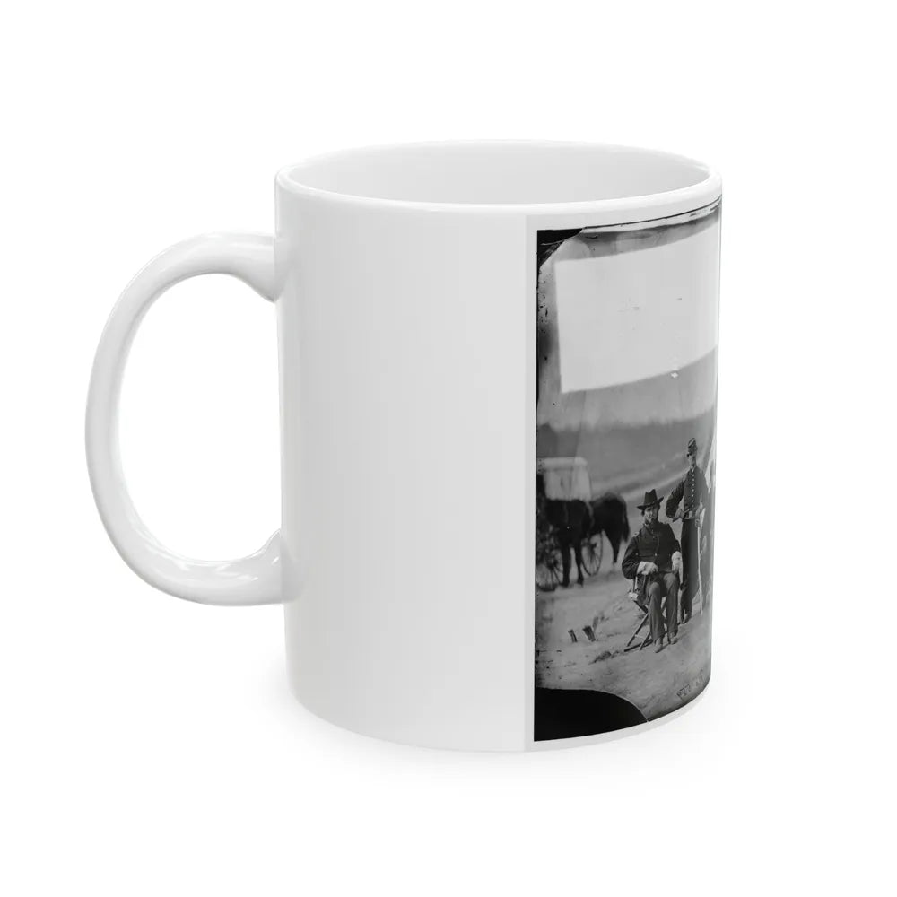 Six Officers Of The 17th New York Battery, Probably At Camp Barry, Near Washington, D.C. (U.S. Civil War) White Coffee Mug-Go Mug Yourself