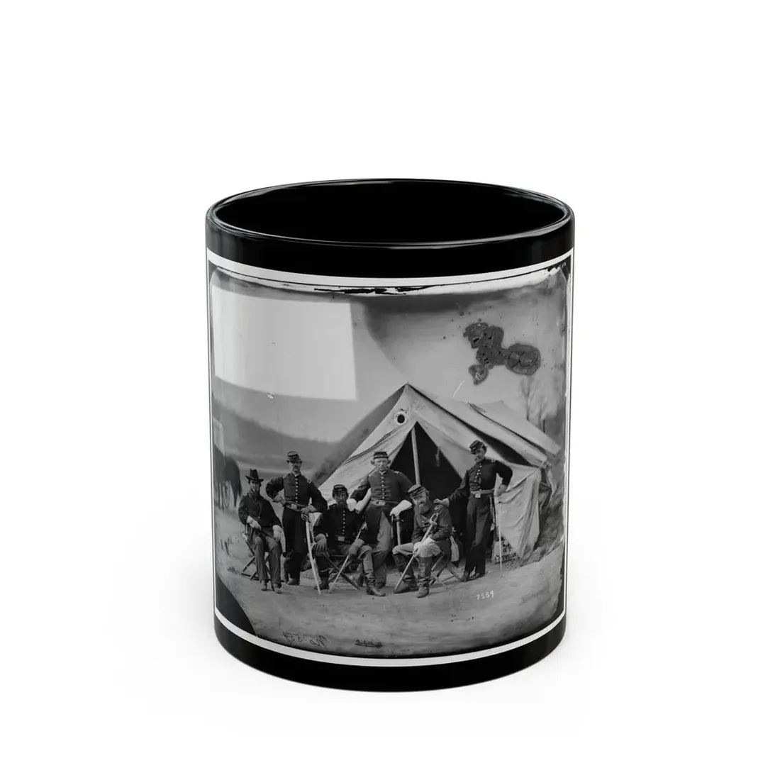 Six Officers Of The 17th New York Battery, Probably At Camp Barry, Near Washington, D.C. (U.S. Civil War) Black Coffee Mug 11oz - Go Mug Yourself