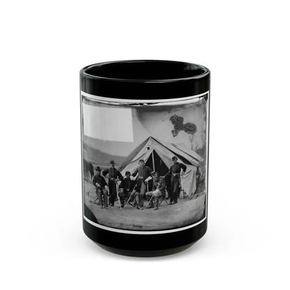 Six Officers Of The 17th New York Battery, Probably At Camp Barry, Near Washington, D.C. (U.S. Civil War) Black Coffee Mug 15oz - Go Mug Yourself