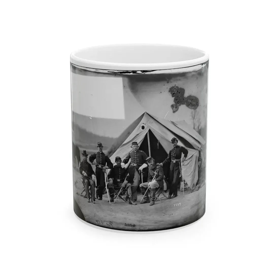 Six Officers Of The 17th New York Battery, Probably At Camp Barry, Near Washington, D.C. (U.S. Civil War) White Coffee Mug 11oz - Go Mug Yourself